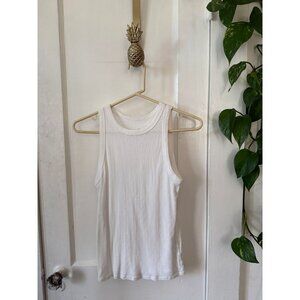 A new day, woman size large white tank top